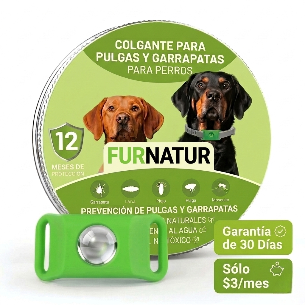 FurNatur™ – Colgante Natural Antiparasitario 12 Meses Para Perros