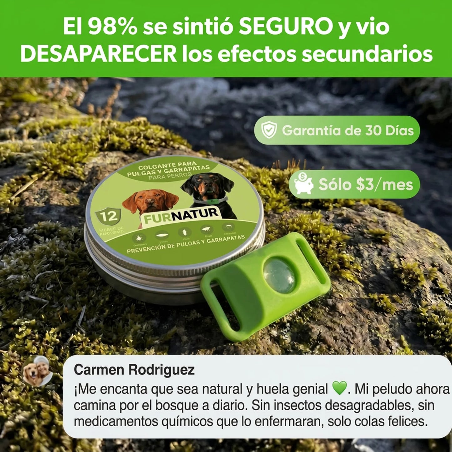 FurNatur™ — 12 Meses Sin Pulgas Ni Garrapatas, Sin Químicos Ni Pastillas